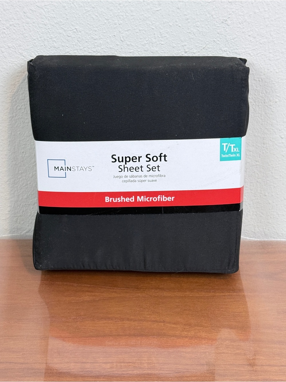 Mainstays Super Soft Brushed Microfiber Sheet Set Black Twin XL Dorm NWT